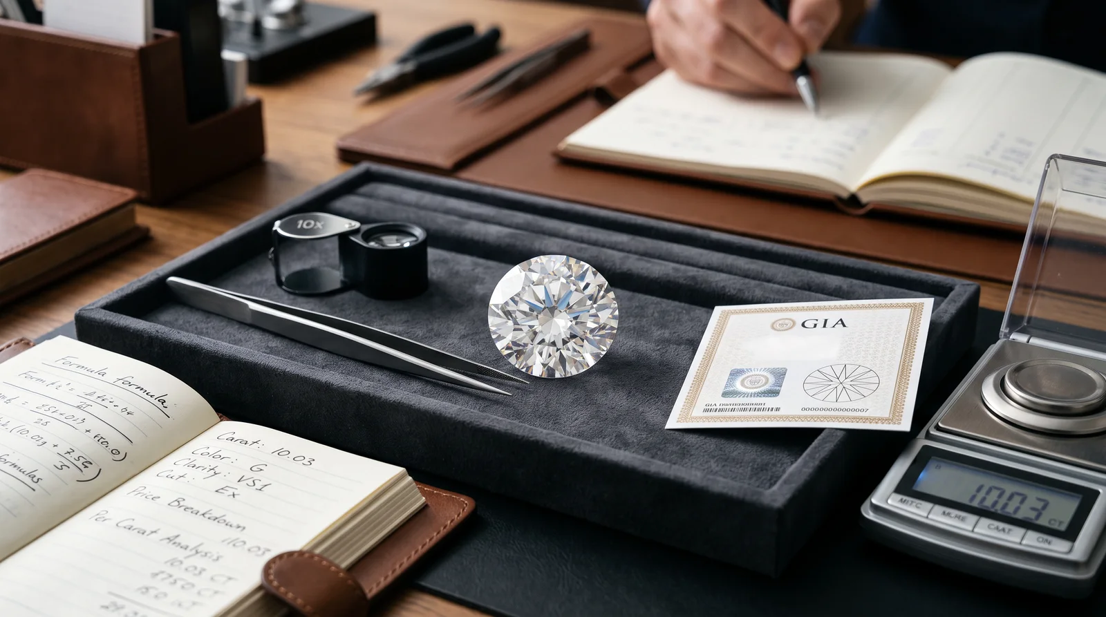 10 carat diamond ring price breakdown chart showing cost factors like cut, clarity, and carat weight