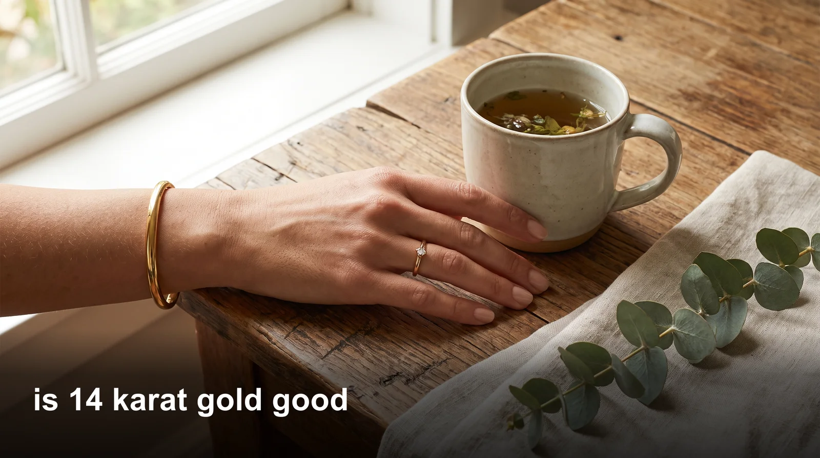14K gold ring showing durability and shine, illustrating is 14k gold good for everyday jewelry wear