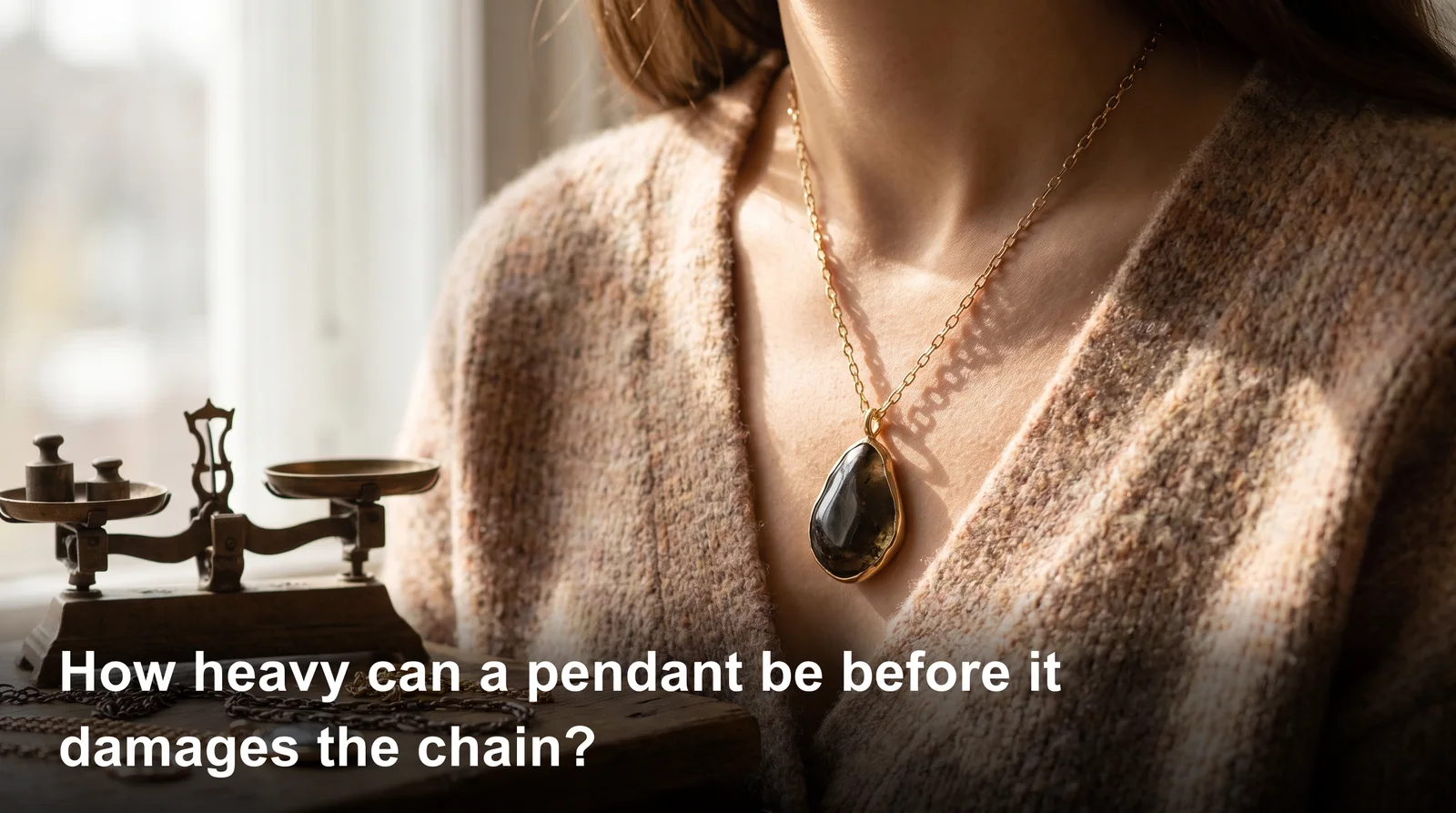 Heavy pendant on thin chain showing how heavy can a pendant be for a chain before it bends or breaks