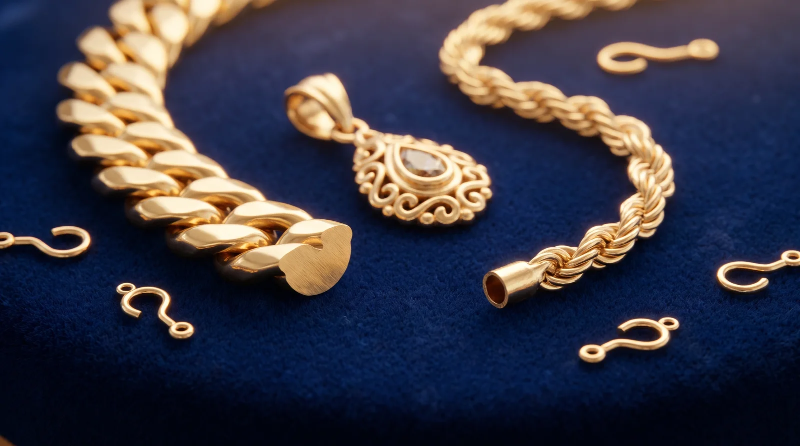 Solid vs hollow gold chain for pendant comparison showing thickness and durability differences, FAQ guide