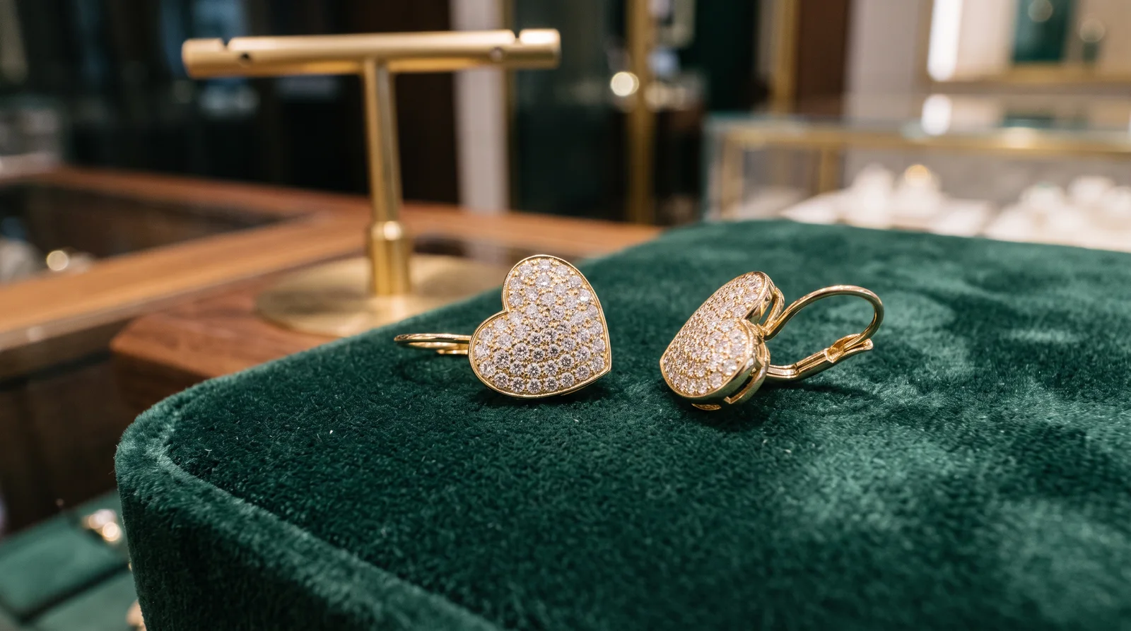 Rolex heart earrings displayed in close-up, showcasing design details answering common customer questions