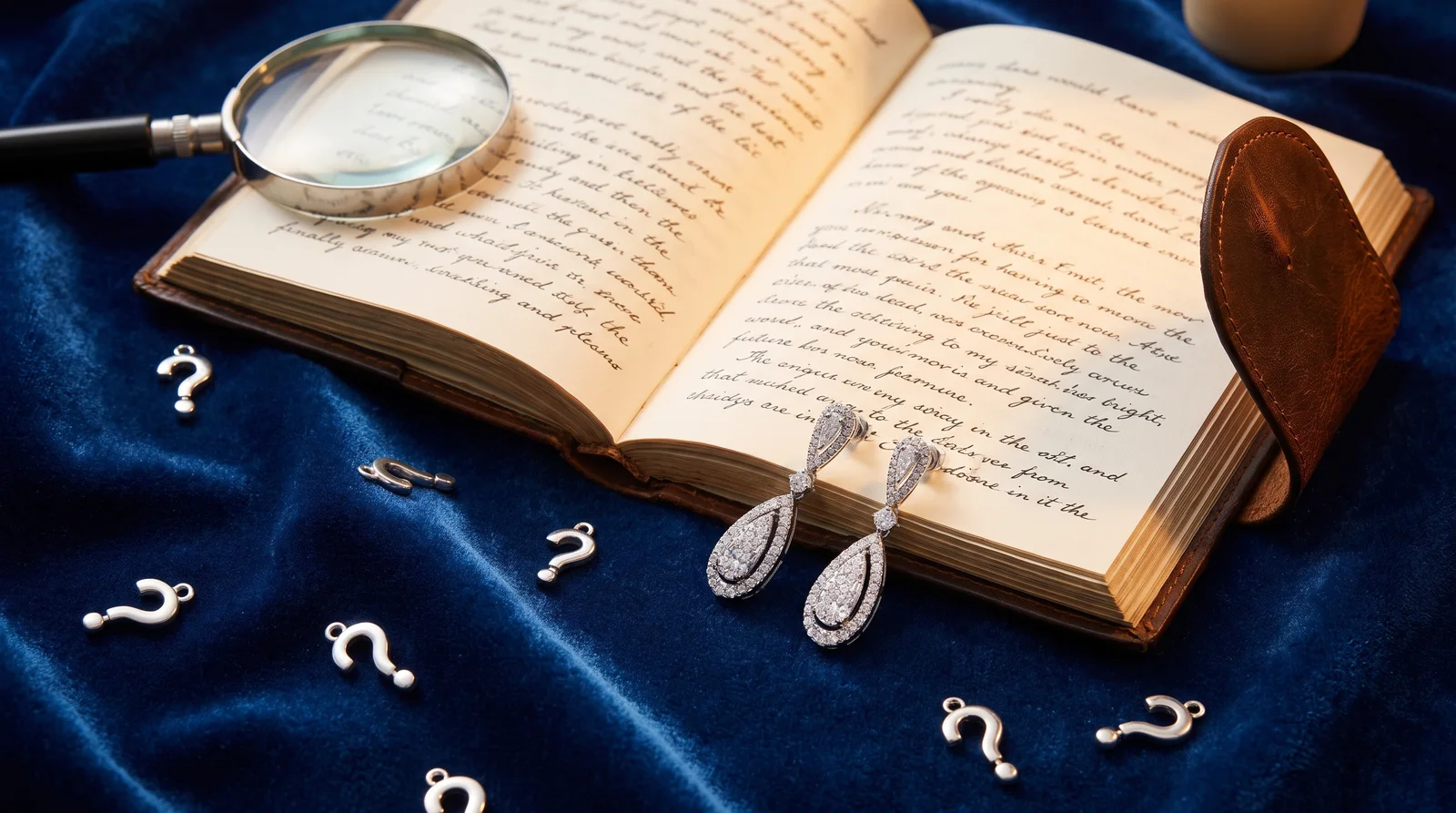 Diamond drop earrings displayed with common questions answered about style, care, and buying tips