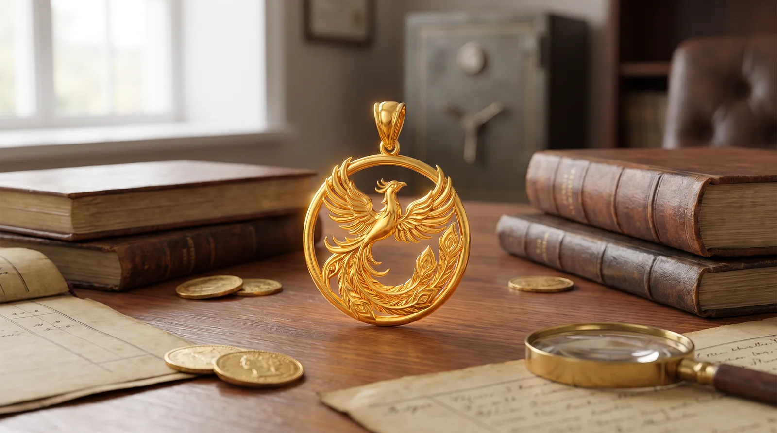 24k gold pendants displayed on a jewelry stand, illustrating whether they are a smart investment choice