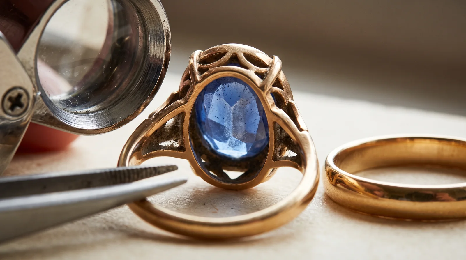Diamond ring with small gemstone-set holes underneath, illustrating why do diamond rings have holes