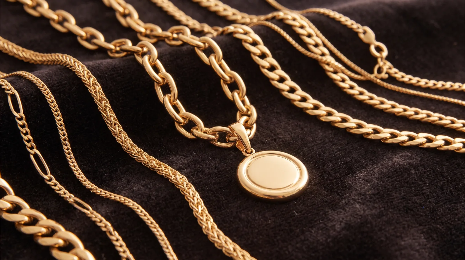 Solid vs hollow gold chain for pendant comparison showing karat weight and durability differences