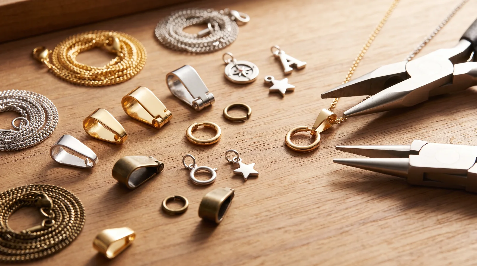 Necklace bails and connector styles for how to build a charm necklace with expandable charm slots