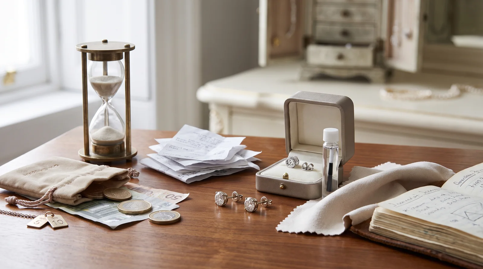 Cost breakdown timeline for white gold earring maintenance over multiple years