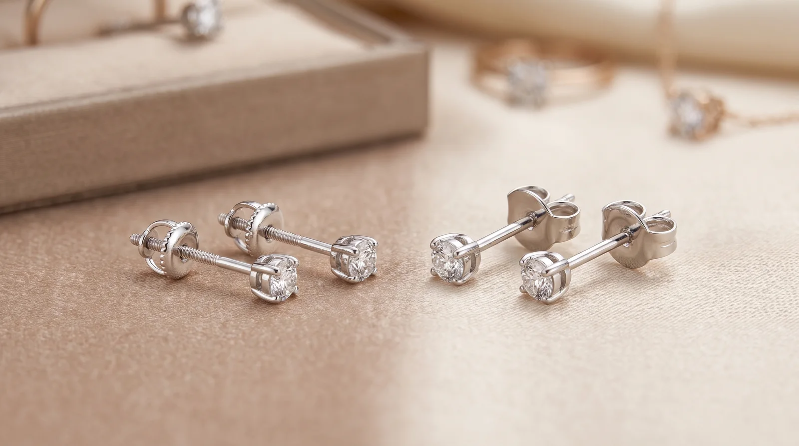 Screw back and push back earring options for comfortable all-day wear.